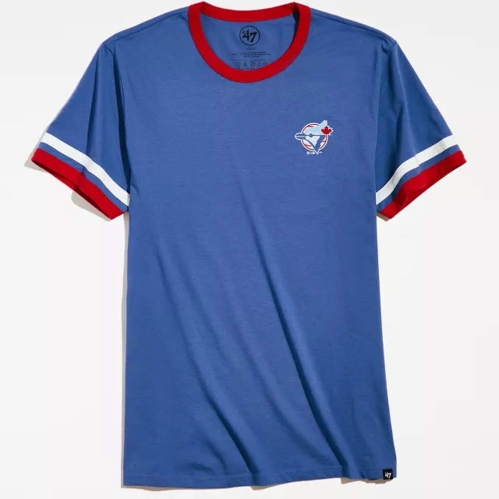 ’47 Toronto Blue Jays Otis Ringer Baseball T shirt M Size Urban Outfitters